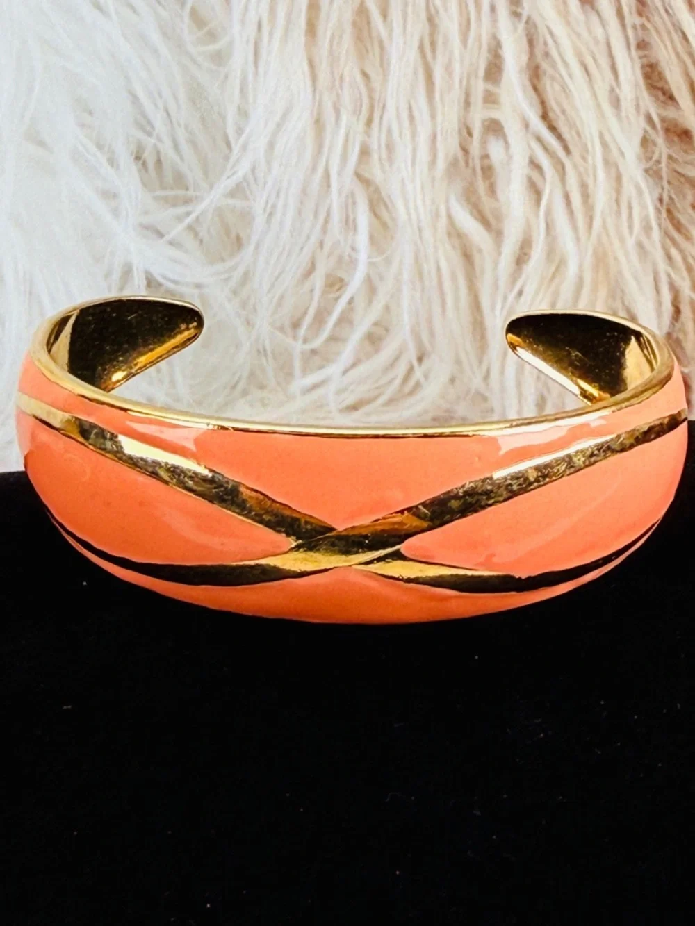 Vibtage Goldtone Coral Cuff Bracelet
